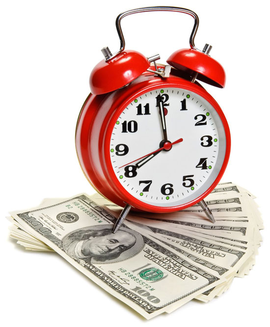 Clock with cash